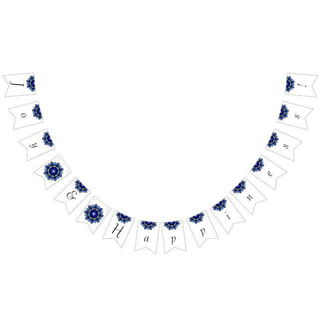 Banderines ¡Alegría y felicidad! Mandala en azul oscuro (Todo)