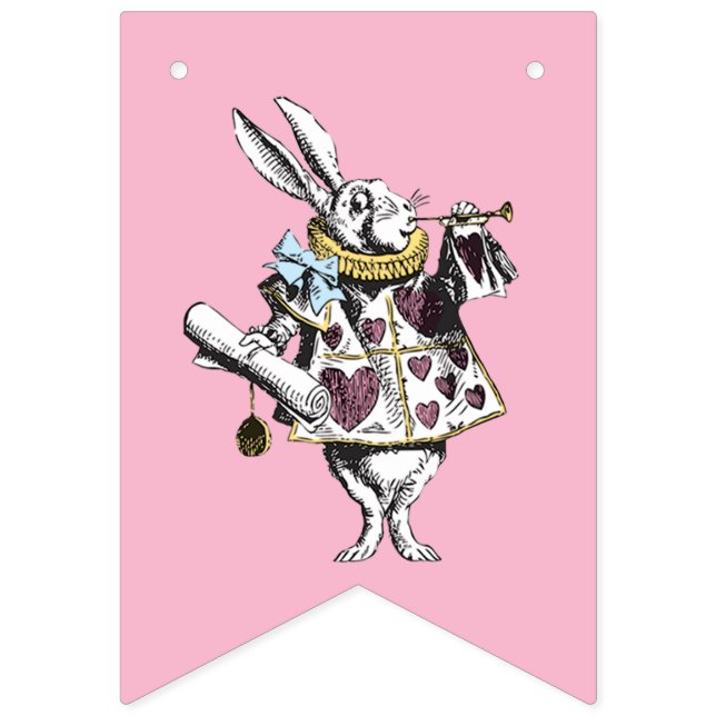 Banderines Alicia en cumpleaños del rosa del país de las (Primera bandera)