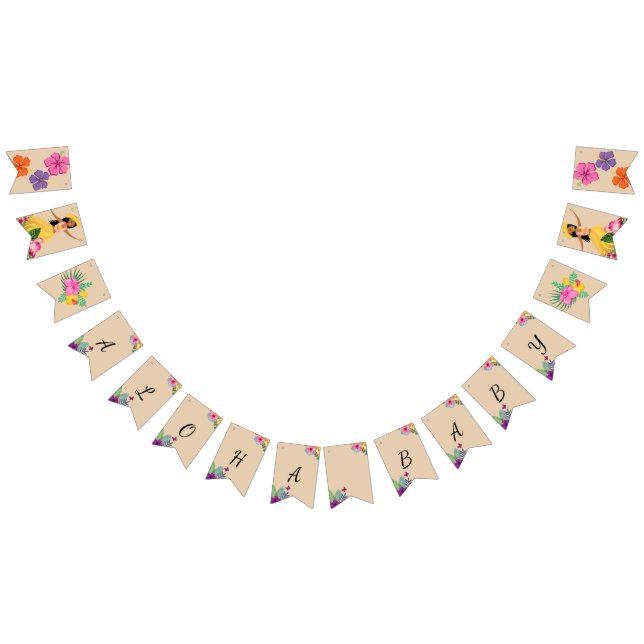 Banderines Aloha Baby Shower bunting banner (Todo)