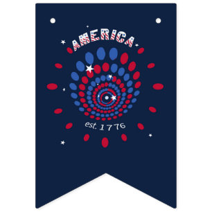 Banderines América 1776 Espiral de Fuegos Artificiales Patrió