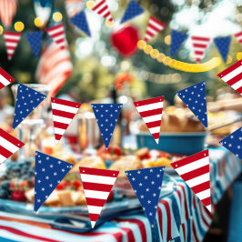 Banderines Americana Stars And Stripes Red White Blue Flag