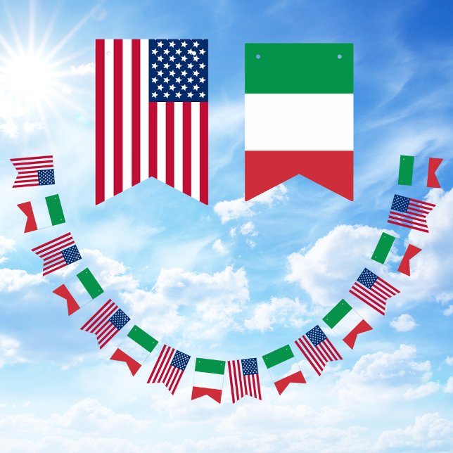 Banderines Amistad Italiano-Estadounidense (Italy America Flag Bunting)