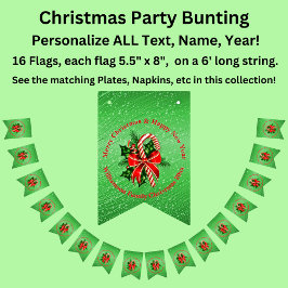 Banderines Añadir nombre cambiar texto Navidades verdes rojos