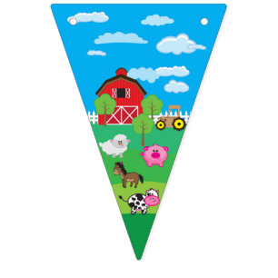 Banderines Animal del corral - granja - cumpleaños - Baby