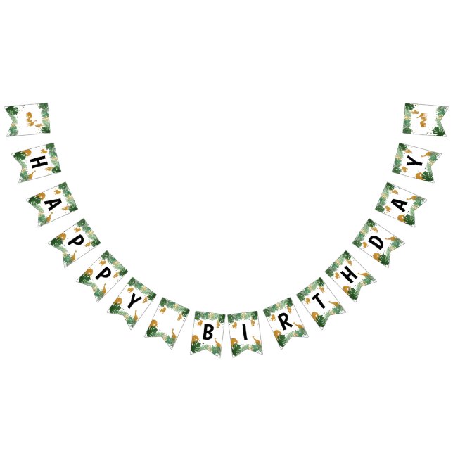 Banderines Animales Safari se juntan salvajes un feliz cumple (Todo)