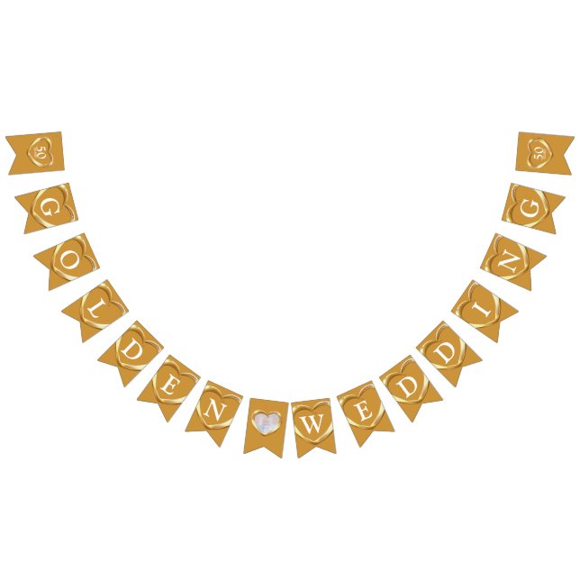 Banderines Aniversario del boda de Oro 50.º afiche (Todo)