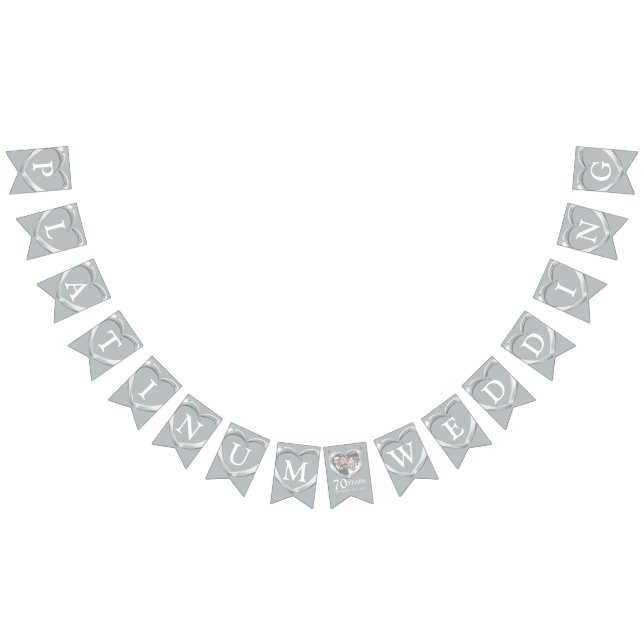 Banderines Aniversario del boda de Platino 70.º afiche (Todo)