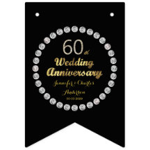 Aniversario del Boda del diamante negro y oro