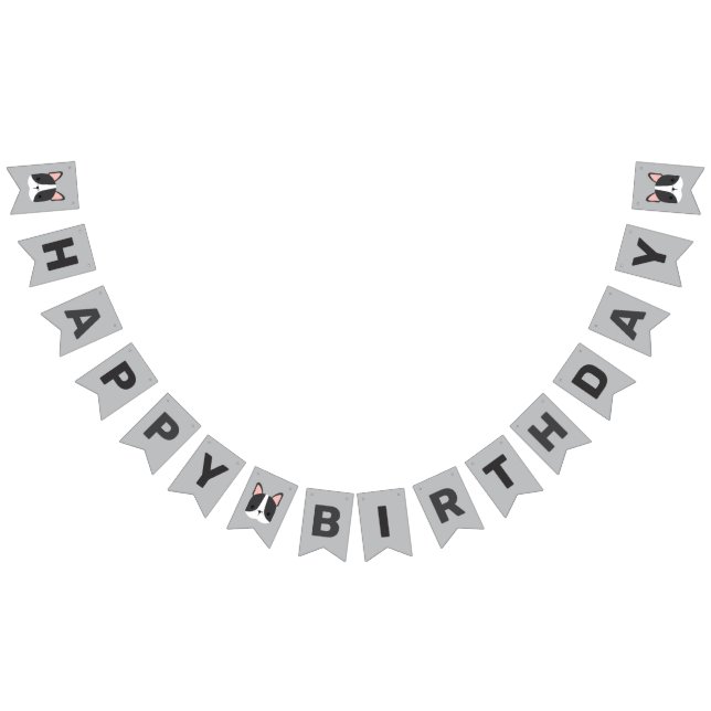 Banderines Aniversario del Bulldog francés lindo (Todo)