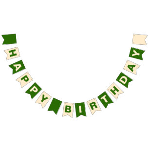 Banderines Aniversario del Verde y Beige Feliz