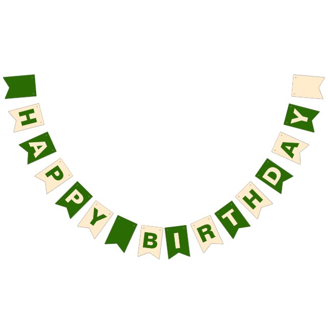 Banderines Aniversario del Verde y Beige Feliz (Todo)