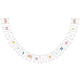 Banderines Aniversario rosa del arcoiris del boho lindo