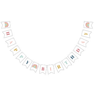 Banderines Aniversario rosa del arcoiris del boho lindo