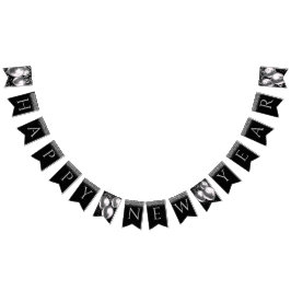 Banderines Año nuevo feliz de plata