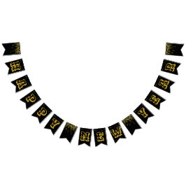 Banderines Antecedentes negros con estrellas doradas Feliz Añ