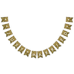 Banderines Apenas banquete de boda blanco casado del