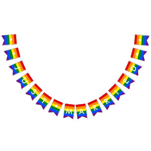 Banderines Apenas banquete de boda casado del orgullo de la