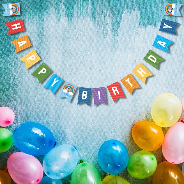 Banderines Arco arco iris sobre las nubes primer cumpleaños d (Subido por el creador)