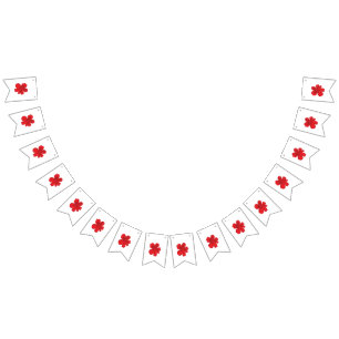 Banderines Arte de Vintage de Flores Rojas ・ Audaz Diseño Ret