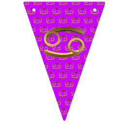 Banderines Astrología Zodiac Rótulo Cáncer Símbolo de oro Ele