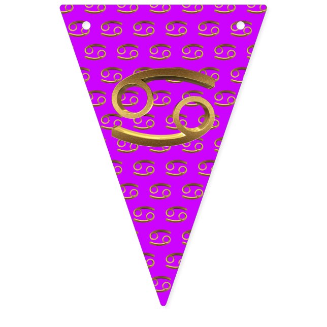Banderines Astrología Zodiac Rótulo Cáncer Símbolo de oro Ele (Primera bandera)