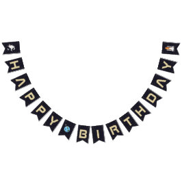 Banderines Astronauta del sistema solar Tipografía feliz cump