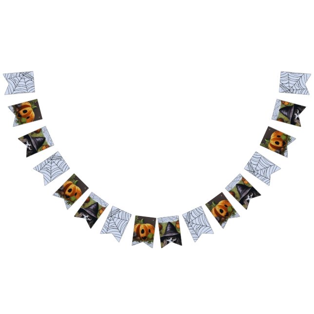 Banderines Asustada bruja de Skeleton por una espeluznante fi (Todo)