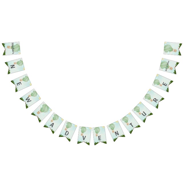 Banderines Aventura a Baby Shower|Nombre y fecha personalizad (Todo)