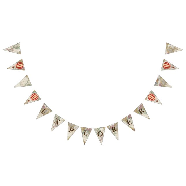 Banderines Aventura Hot Air Balloons Explorer y Mapa Mundial (Todo)