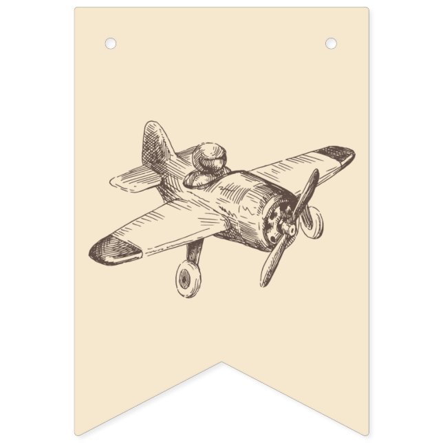 Banderines avión, avión, vintage, BUNNING BANNER (Séptima bandera)