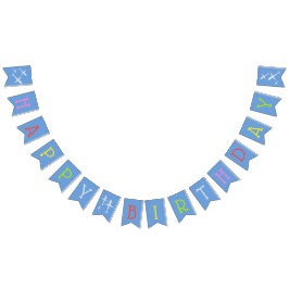 Banderines Aviones Feliz cumpleaños brillante colorido