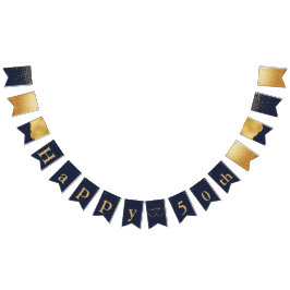 Banderines Azul marino y oro 50 años
