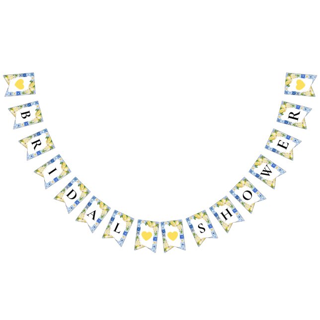 Banderines Azulejos azules Lemon Bridal Ducha Flags Bungalows (Todo)