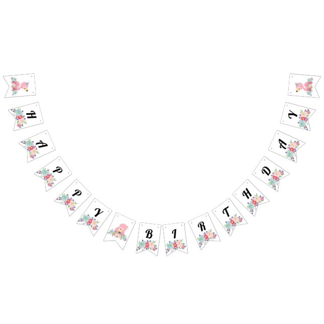 Banderines Baby Flamingo Happy Birday (Todo)