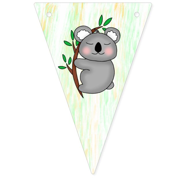 Banderines Baby Koala Bear Baby Shower personalizado (Quinta bandera)