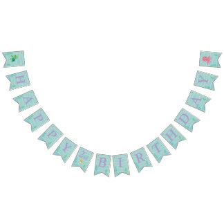 Banderines Baby Shark Themed - Happy Birthday Banner