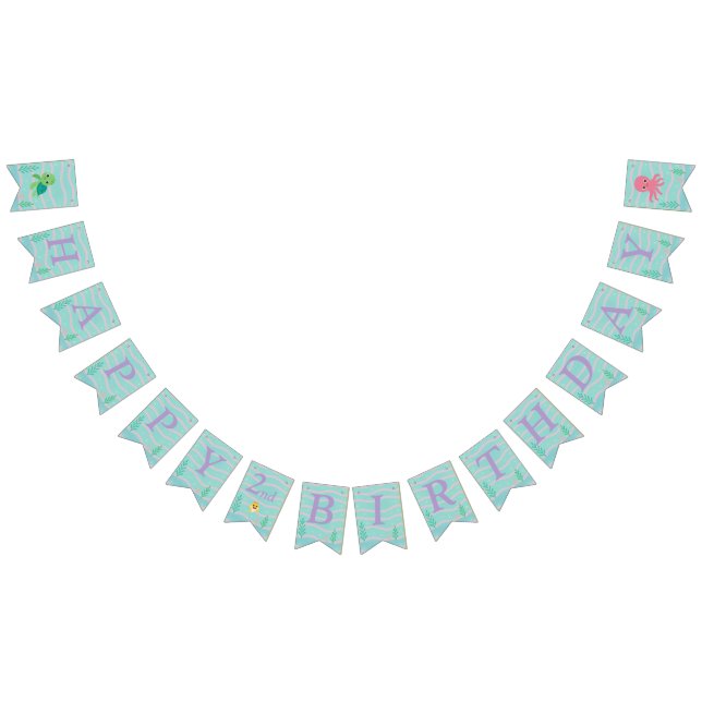 Banderines Baby Shark Themed - Happy Birthday Banner  (Todo)