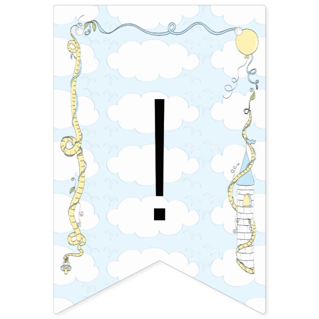 Banderines Baby Shower Amarillo/Azul/Castillo, Banner Swallow (Decimosexta bandera)