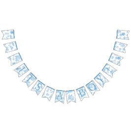 Banderines Baby Shower Blue and White Toile de Jouy