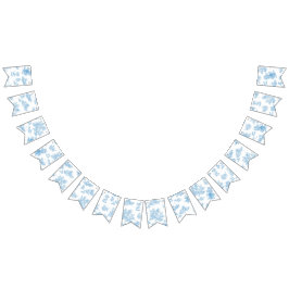 Banderines Baby Shower Blue and White Toile de Jouy