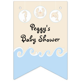 Banderines Baby Shower Cream/Blue Mobile, Banner Swallowtail