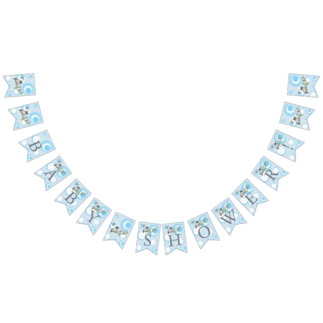 Banderines Baby Shower Cute Blue Baby Owls (Todo)