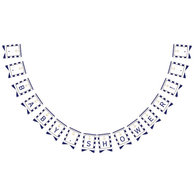 Banderines Baby Shower de anclaje nautico (Todo)