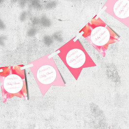 Banderines Baby Shower de color rosa