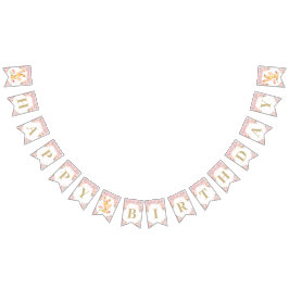 Banderines Baby Shower de cumpleaños de conejo conejo floral 