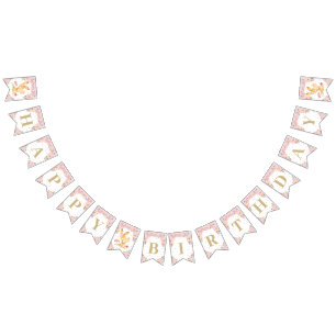 Banderines Baby Shower de cumpleaños de conejo conejo floral 