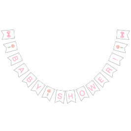 Banderines Baby Shower de globos rosados
