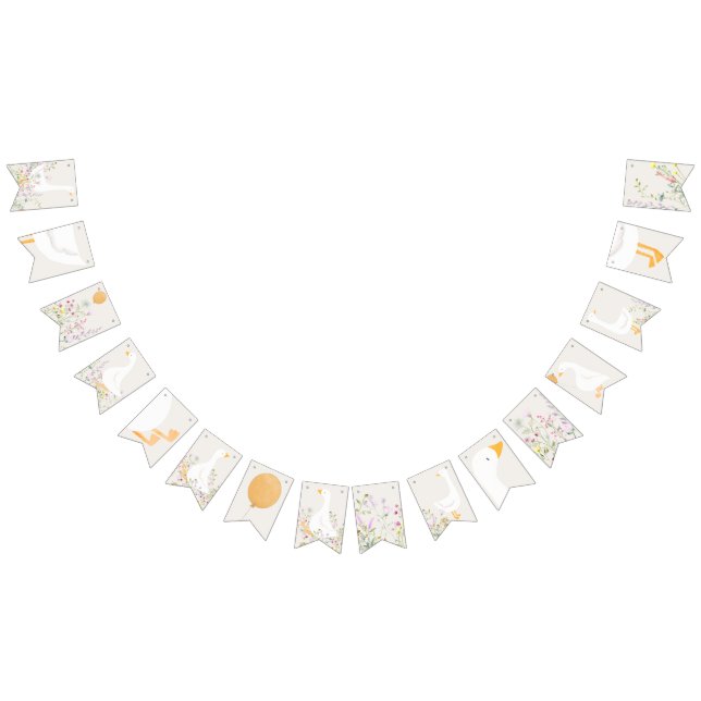 Banderines Baby Shower de los gemelos Watercolor Goose Wildfl (Todo)