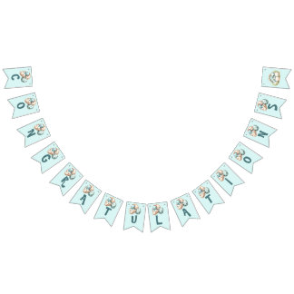 Banderines Baby Shower Flag Bunting Dinosaur Dino Mite Party