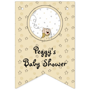 Banderines Baby Shower Gold/Black Stars, Banner Swallowtail